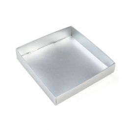 Silver Kraft Gift Boxes Bottom 130x25x133mm -25 pieces