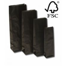 Eco Block Bottom Bags Black Kraft Paper greaseproof 105x65x280mm - 100 pcs