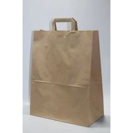 Eco Paper Shopping Bags Brown 320+170x450mm - 50 pcs