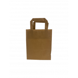 Eco Paper Shopping Bags Brown 180+80x220mm - 50 pcs