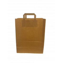 Eco Paper Shopping Bags Brown 320+170x410mm - 50 pcs