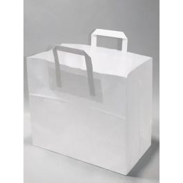 Eco Paper Shopping Bags White 260+170x250mm - 50 pcs