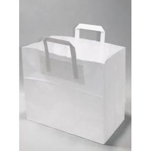 Eco Paper Shopping Bags White 320+120x410mm - 50 pcs