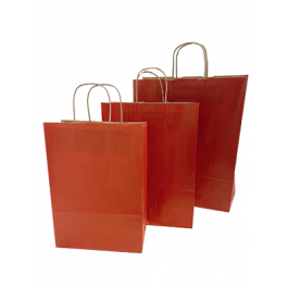 Paper Carry Bags Dk Red 320+120x410mm - 50 pcs