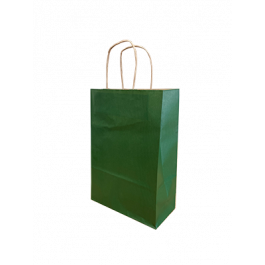 Paper Carry Bags Dk Green 220+100x310mm - 50 pcs