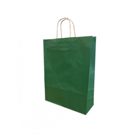Paper Carry Bags Dk Green 320+120x410mm - 50 pcs