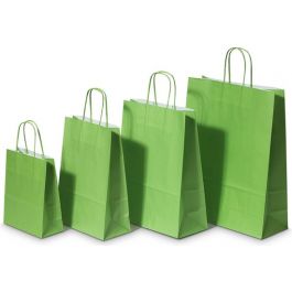 Paper Carry Bags Green 260+120x350mm - 50 pcs