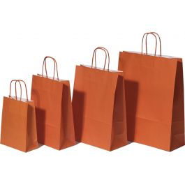 Paper Carry Bags Orange 320+120x410mm - 50 pcs
