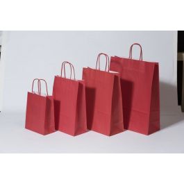Paper Carry Bags Red 260+120x350mm - 50 pcs
