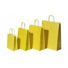 Paper Carry Bags Yellow 220+100x310mm - 50 pcs