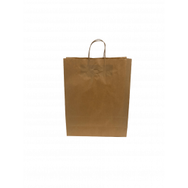 Paper Carry Bags Brown 320+120x410mm - 50 pcs