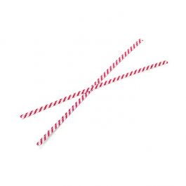 Tin Ties 15.2x0.4cm Paper White/Red striped (1.000 pieces) [TT6WRS]
