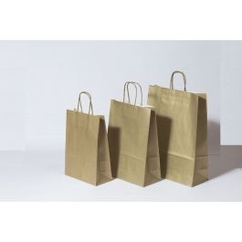 Paper Carry Bags Gold 220+100x310mm - 50 pcs