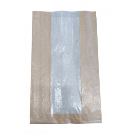 Paper bags with side gussets and glassine window 20+7x34.5 cm - 100 pieces