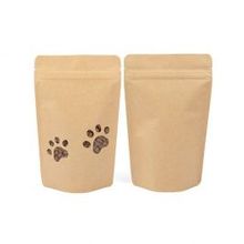 Stand Up Pouches Kraft | Paw Shaped Window | 113 grams | 130x79x206mm - 25 pcs