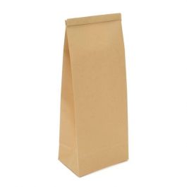 Block bottom Bags Tin Tie Closure Brown 108x64x267mm - 100 pcs