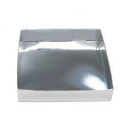 Paper Box Bottom Shimmer Silver 130x25x133mm - 25 pcs
