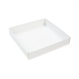 Paper Box Bottom Matte White 130x25x133mm - 25 pcs