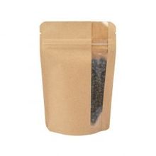 Stand Up Pouches Kraft | Vertical Window | 57 grams | 102 x60x152 mm - 100 pcs