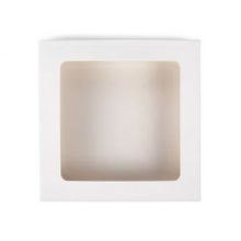 White Gift Boxes Window Box w/ attached window 105 x22x105 mm - 25 pieces