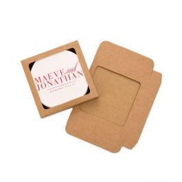 Kraft Boxes White cut out window 105x22x105mm - 25 pcs