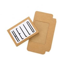 Kraft Boxes White cut out window 94x22x132mm - 25 pcs