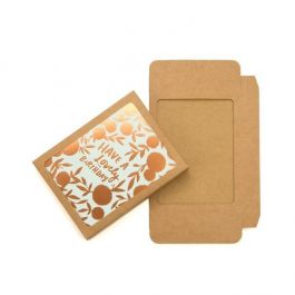 Kraft Boxes White cut out window 114x22x149mm - 25 pcs