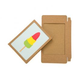 Kraft Boxes White cut out window 137x22x187mm - 25 pcs