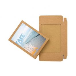Kraft Boxes White cut out window 124x22x168mm - 25 pcs