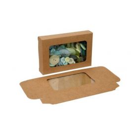 Kraft Gift Boxes with Window 70x21x103mm - 25 pieces