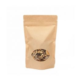 Stand Up Pouches Kraft with oval Window 13x7x20.5cm | 113 grams - 100 pcs