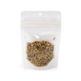Eco Stand Up Pouches Rice Paper Transparent/White 102x60x152mm - 100 pcs