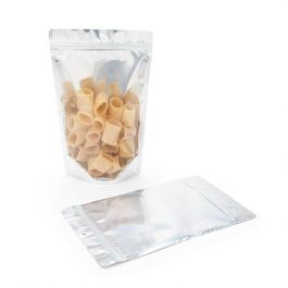 Stand Up Pouches Transparent/White 170x90x285 mm | 340 grams with hang hole - 100 pieces