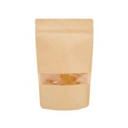 Stand Up Pouches Kraft 150x90x230mm with Window - 100 pieces