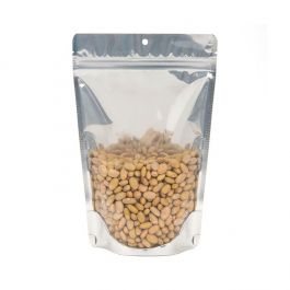 White Backed Stand Up Zipper Pouch 150x90x230 mm with Hang Hole - 100 Pieces